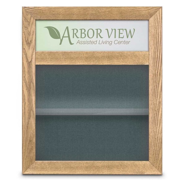 Outdoor Enclosed Combo Board, 42"x32", Bronze Frame/White Porc & Pearl